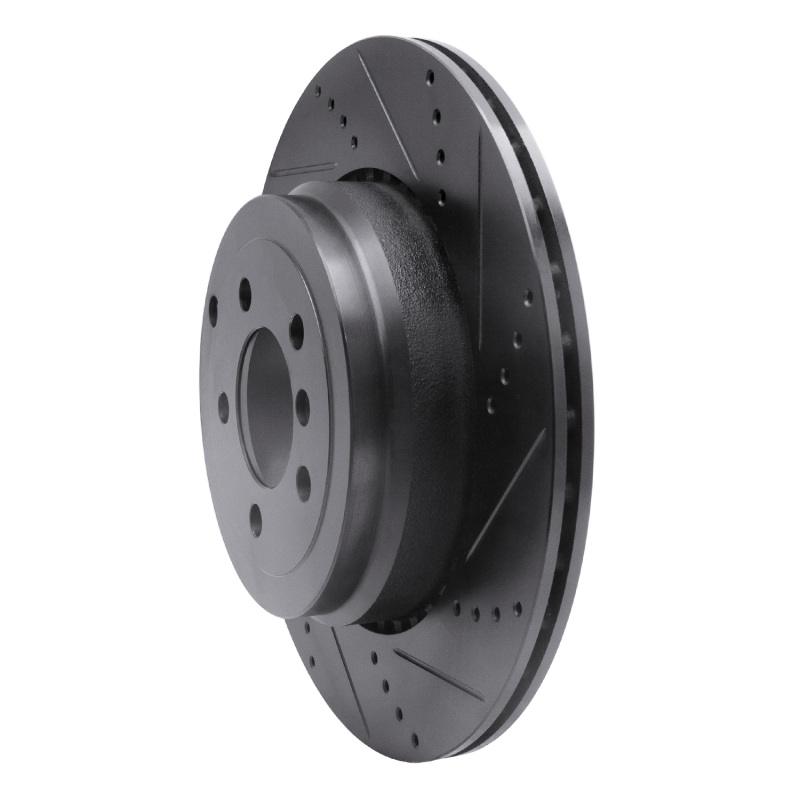 Land Rover Range Rover Brake Rotor (1) - Rear Right - R1 Concepts - Drilled & Slotted - Black - `10-`12